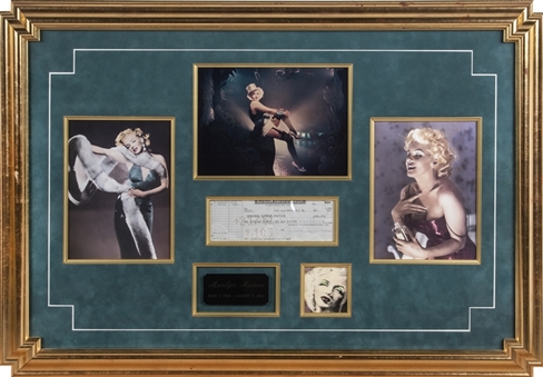1961 Marilyn Monroe Signed Check To IRS With Photos In 34x24 Framed Collage Display (Beckett)